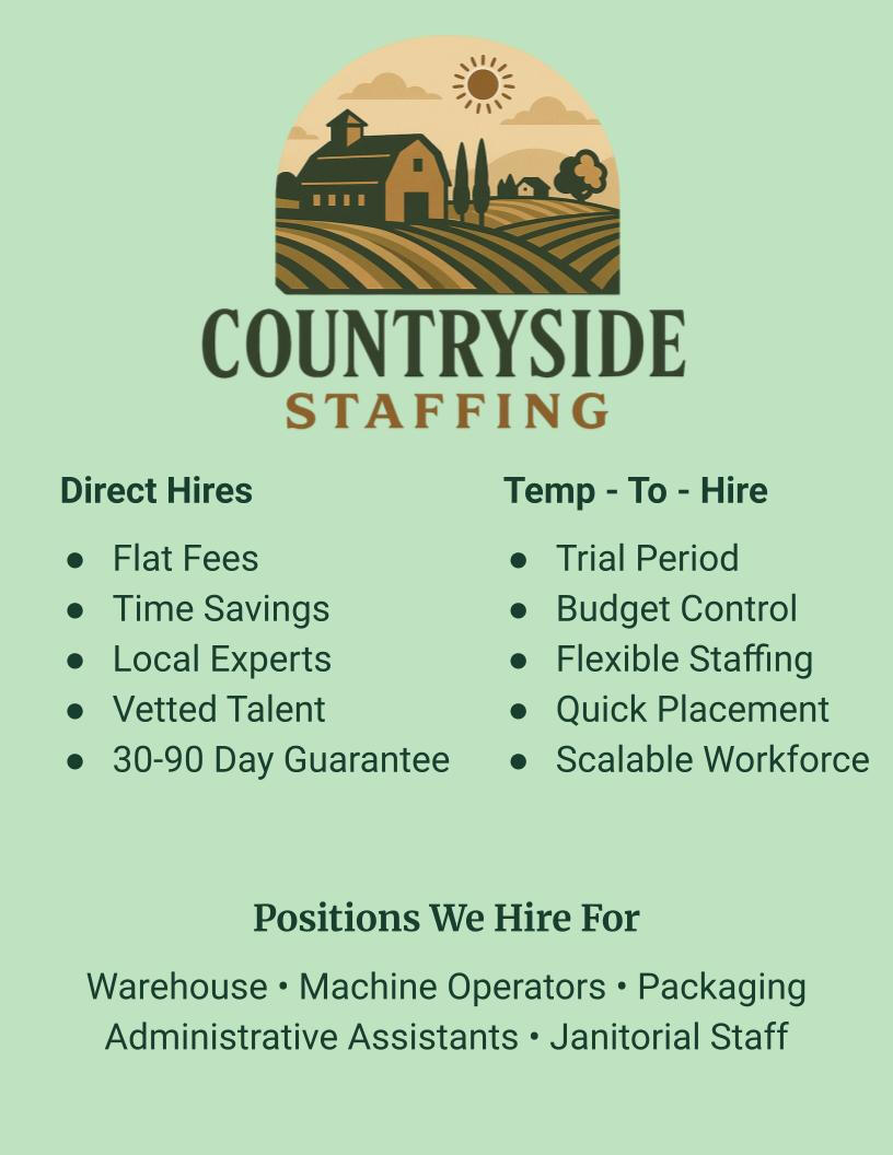 Countryside Staffing Services Countryside Staffing connecting businesses with skilled local talent in Northeast Tennessee